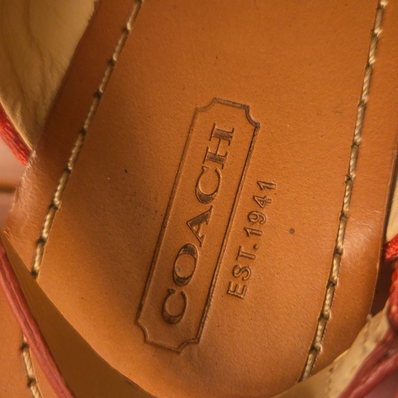 Coach 1941 Orange Mendez Espadrille Wedge Shoes - Picture 7 of 11